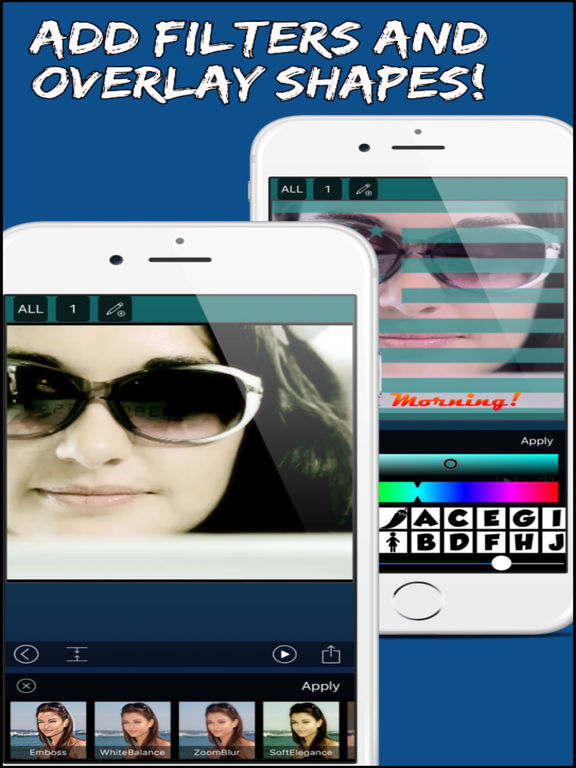 Screenshots of Video Editor Free - Combine Videos, Change Speed, Add Animated Text and Music! for iPad
