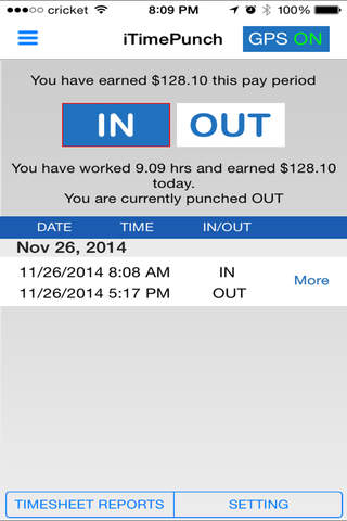 iTimePunch Business Employee Time Time Sheets