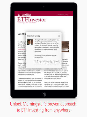 Morningstar ETFInvestor - ETF Investing Research Analysis. Asset Allocation Income Portfolios.