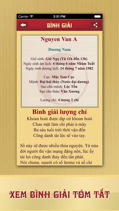 Screenshots of Lá Số Tử Vi for iPhone