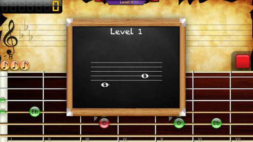 Mozart Music Reading Game for Guitar