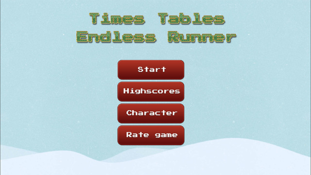 Times Tables Endless Runner - Christmas Edition