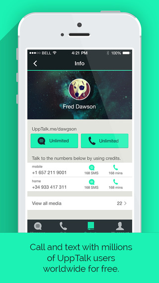 【免費工具App】UppTalk – Free Calls SMS to any number and unlimited texting-APP點子