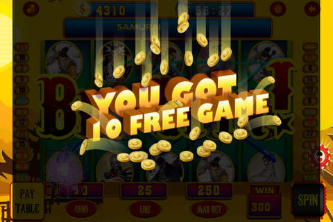 Ascent Samurai Ninja Casino Slots Game (Throne of Fun) - Slot Machine of Jackpot Throne Free screenshot 3