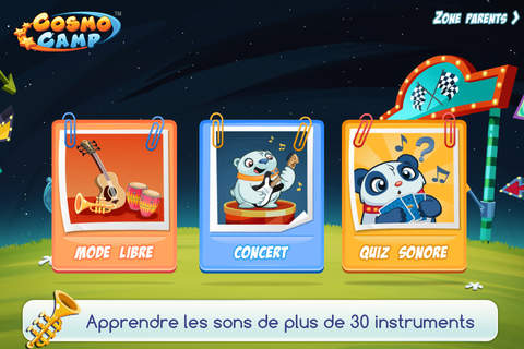 CosmoCamp: Music Game App for Toddlers and Preschoolers screenshot 2