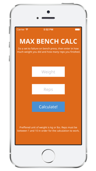 DETERMINE YOUR 1 REP MAX - MaxBenchCalculator