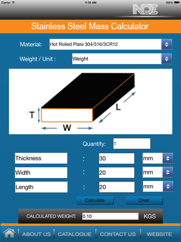 【免費生產應用App】NDE’s MASS CALCULATOR-APP點子