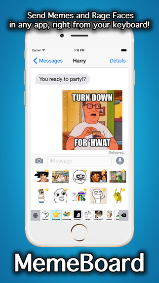 MemeBoard - Rage Faces Memes Stickers And Emoji Keyboard For iOS 8