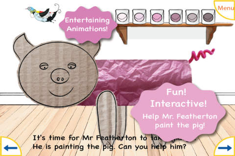 Scribbaloo Pigs - cut out, paint and dress up your very own pig screenshot 3