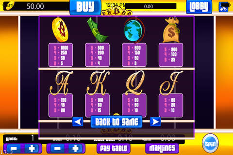 A Bit-Coin Dozer Slot Machine Casino: Las Vegas World Tour Journey of Gold Riches Pro screenshot 4