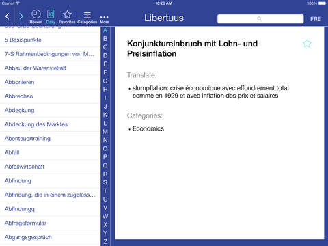 【免費商業App】Libertuus Business Dictionary – Deutsch - Französisch Wörterbuch für Begriffe aus den Bereichen Finanzen und Volkswirtschaftslehre. Libertuus Dictionnaire d'affaires – Dictionnaire Allemand – Français des termes de finance et économie-APP點子