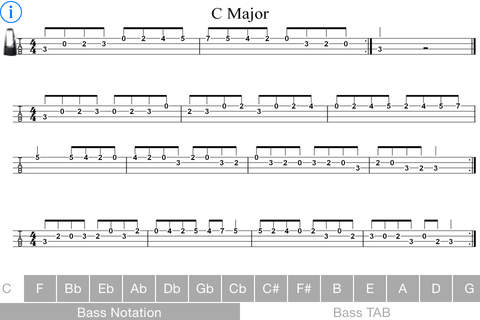 Major Scales Bass Guitar Lite screenshot 2