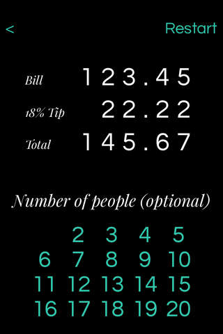 SimpleTip for Watch - Fast Tip Calculator and Bill Splitter for Meals screenshot 4