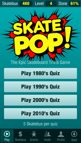 【免費遊戲App】Skate Pop - Skateboard Trivia Quiz-APP點子