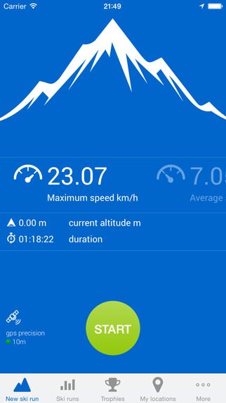 Ski run - ski snowboard GPS tracker
