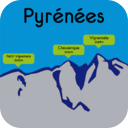 The Pyrenees Mountains - peaks, passes, lakes, shelters, villages, chapels, attractions and more. mobile app icon