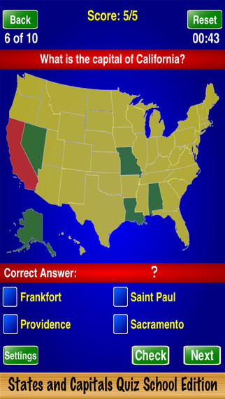 【免費教育App】States and Capitals Quiz School Edition-APP點子