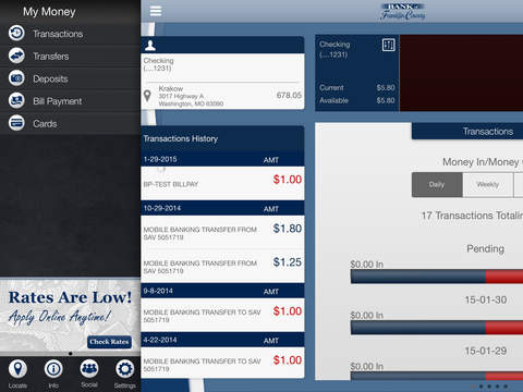 Bank of Franklin County Mobile App for iPad screenshot 2