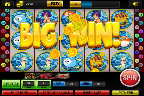 Splashy Beach Slots with Mermaid & Golden Fish Casino Pro screenshot 2