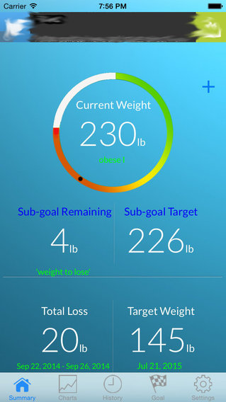 Slimmers' Target Weight Log Weight Loss Tracker