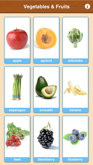 Baby Flashcards - Free: Vegetables Fruits