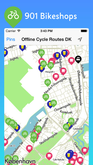 Offline Cycle Routes Denmark - National Maps of the Danish Cycling Path Network for Bike Rides all a