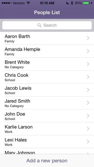 Remember Me- A contacts list to remember your friends name