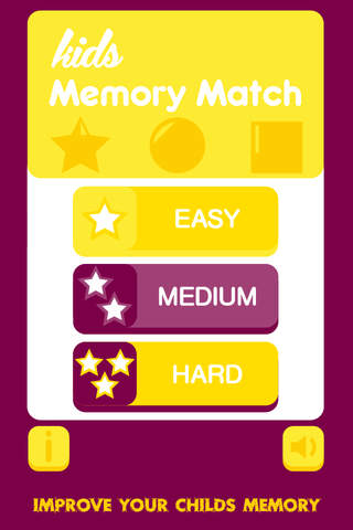 Kids Memory Match : Shapes screenshot 2
