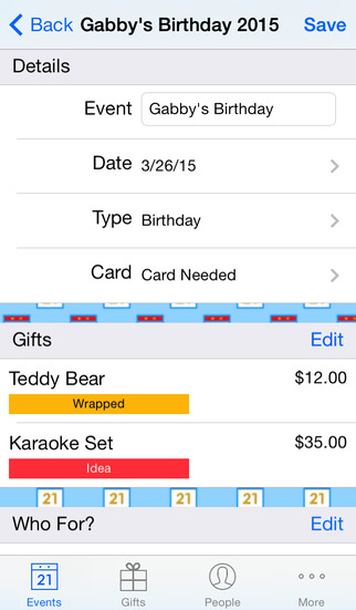 【免費生產應用App】Gift List - Present and Card Planner for every Occasion (with Reminders)-APP點子