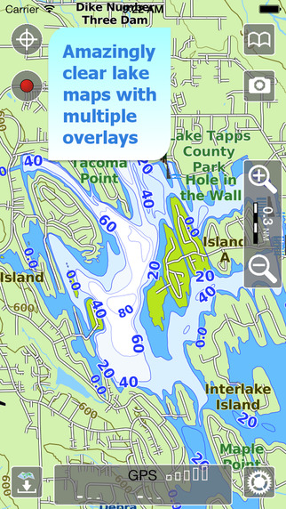 Aqua Map Washington - Lakes GPS Offline Nautical Charts