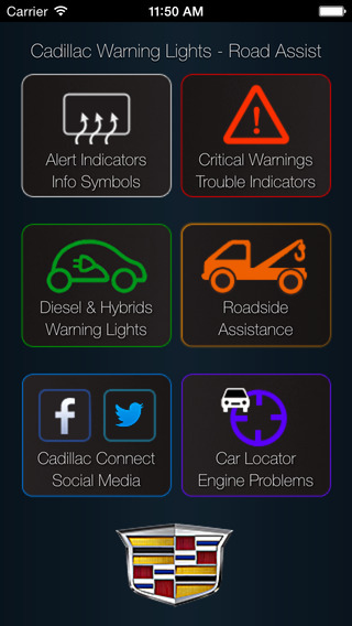 App for Cadillac - Cadillac Warning Lights Cadillac Problems Info + Road Assistance
