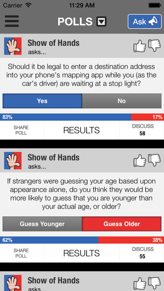 Show of Hands: Ask Answer Polls Politics More