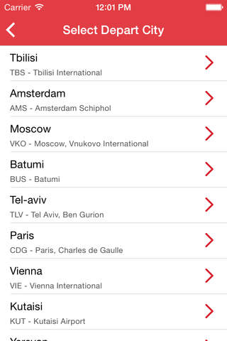 Georgian Airways official app screenshot 2