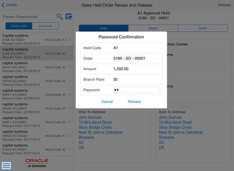 【免費商業App】Sales Held Order Release Tablet for JD Edwards EnterpriseOne-APP點子