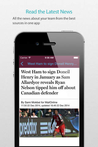 West Ham Football Alarm — News, live commentary, standings and more for your team! screenshot 3