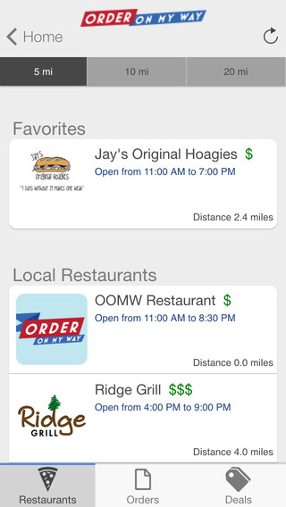 OrderOnMyWay Takeout Food Ordering