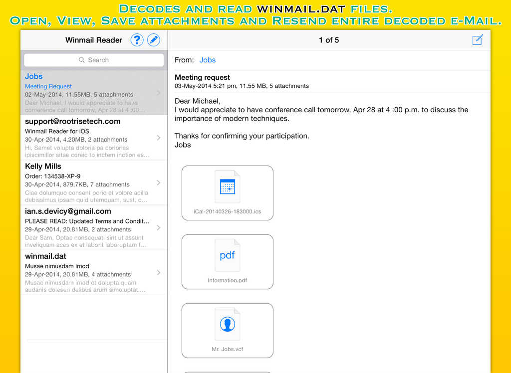 winmail reader for iphone
