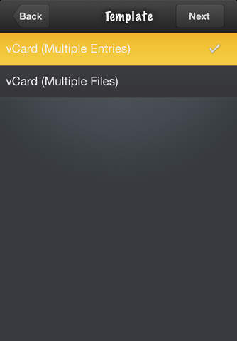 Contacts to vCard Lite screenshot 2