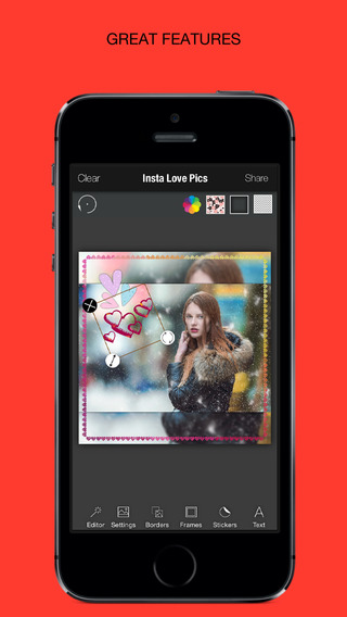 【免費攝影App】Insta Love Pics – Well designed frames & stickers for peace and joy.-APP點子