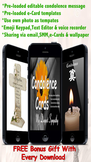 Best Condolence Cards with Emoji Keypad.Customise and send condolence cards with sympathy text voice