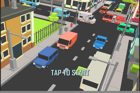 Blocky Traffic Taxi Dash Pro 3D screenshot 3