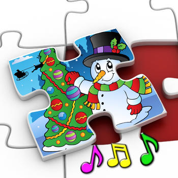 Kids Christmas Jigsaw Puzzle Shapes - educational game for preschool children 3+ LOGO-APP點子