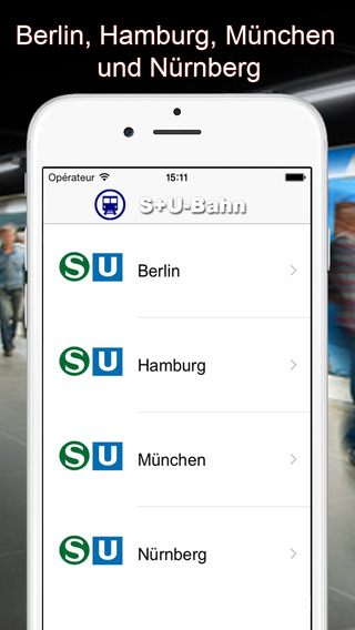 Metro DE offline display Berlin Hamburg Munich and Nuremberg s-bahn and u-bahn maps
