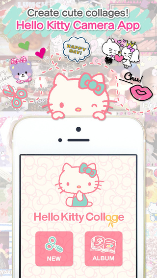 Hello Kitty Collage cute stickers and photo crop app
