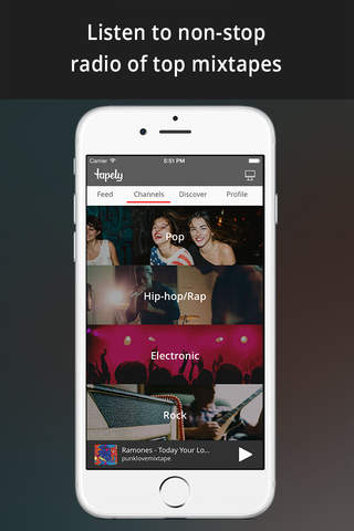 Tapely Music Player - Discover beautiful, handcrafted mixtapes screenshot 2