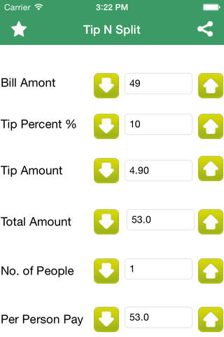 Tip and Split Calculator-A mathematical calculator app for calculating tip bill sharing and tip share using easy and friendly interface screenshot 2