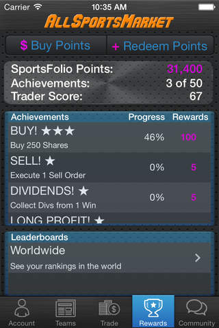 ASM - AllSportsMarket Global Sports Stock Market screenshot 4