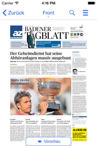Badener Tagblatt E-Paper screenshot 2