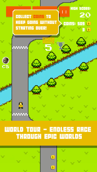 Squiggle Racer 8 Bit Old School Race Car Game