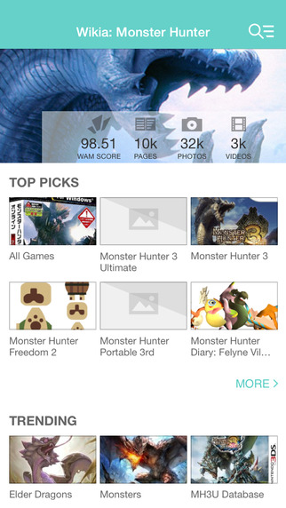 【免費書籍App】Wikia: Monster Hunter Fan App-APP點子